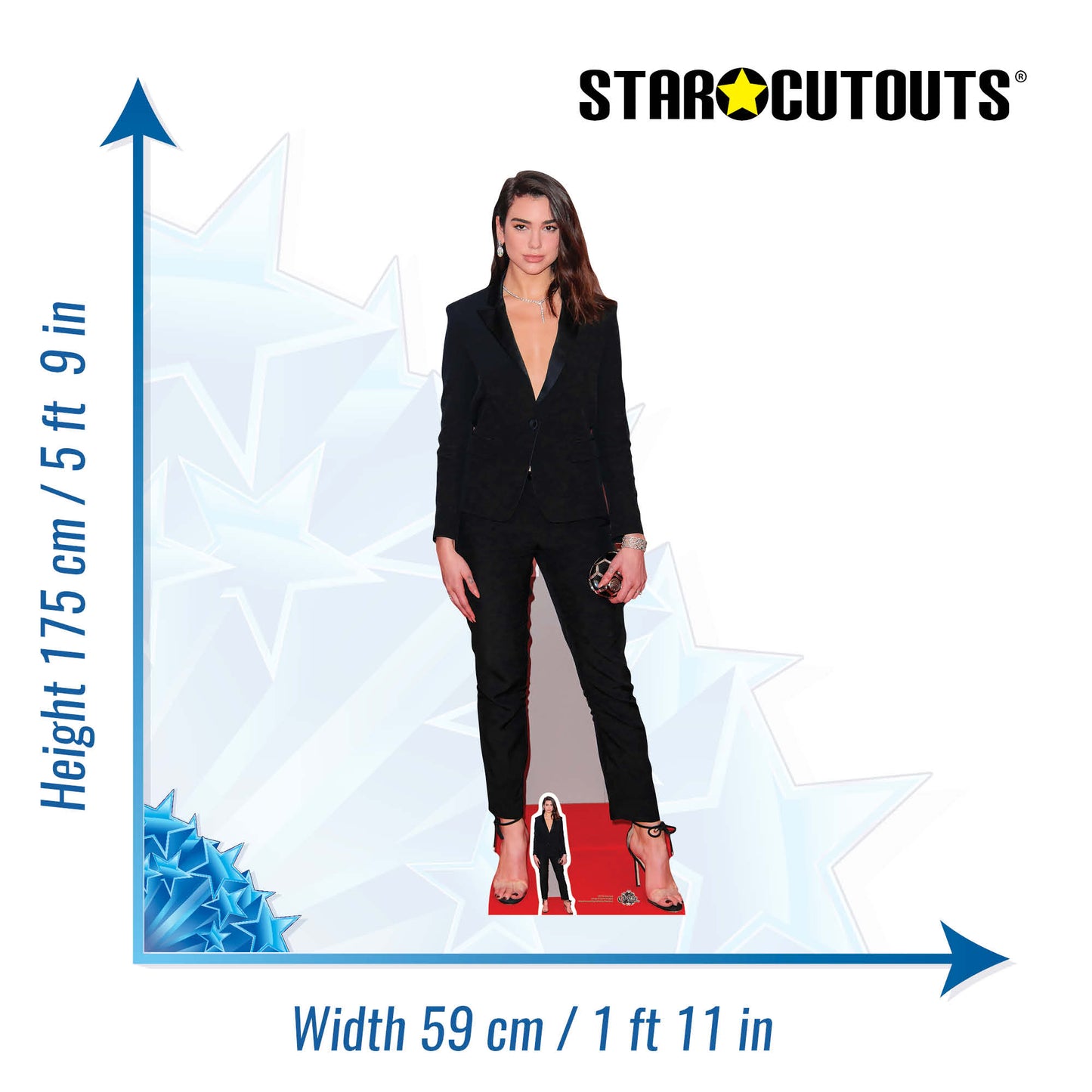 CS716 Dua Lipa Height 175cm Lifesize Cardboard Cut Out With Mini
