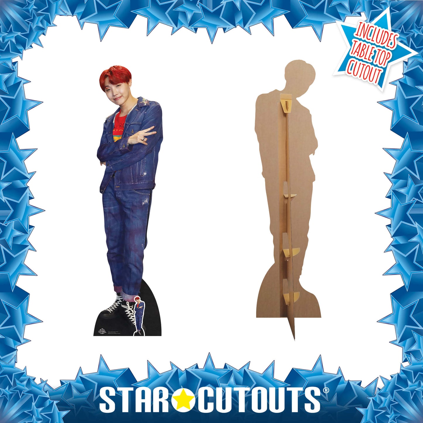 CS752 Jung Ho-seok (J-Hope) Red Hair BTS BANGTAN BOYS Height 178cm Lifesize Cardboard Cut Out With Mini