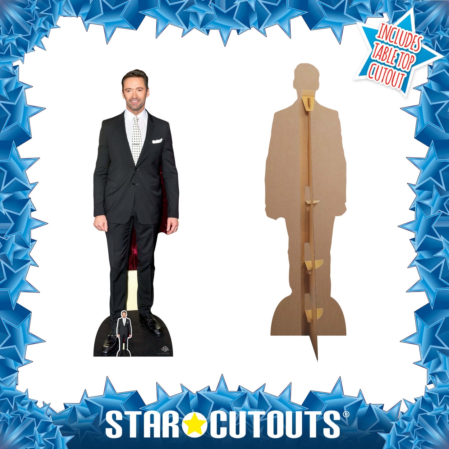 CS781 Hugh Jackman Polka Dot Tie Height 189cm Lifesize Cardboard Cut Out With Mini