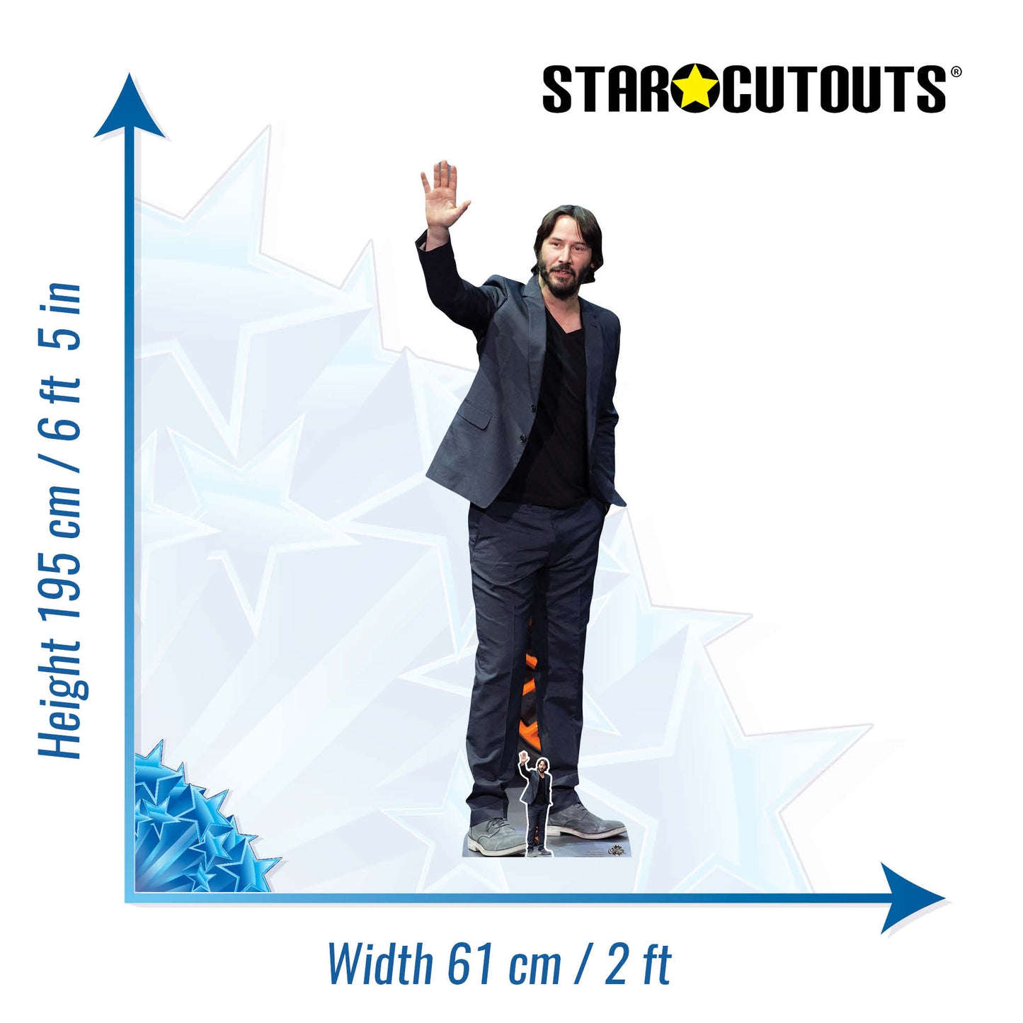 CS798 Keanu Reeves Height 194cm Lifesize Cardboard Cut Out With Mini