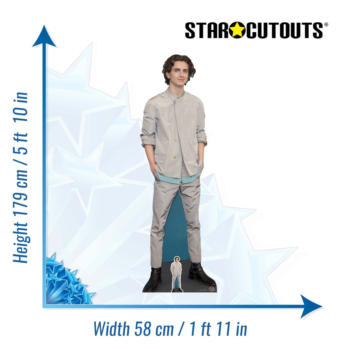 CS827 Timothee Hal Chalamet American Actor Height 179cm Lifesize Cardboard Cut Out With Mini