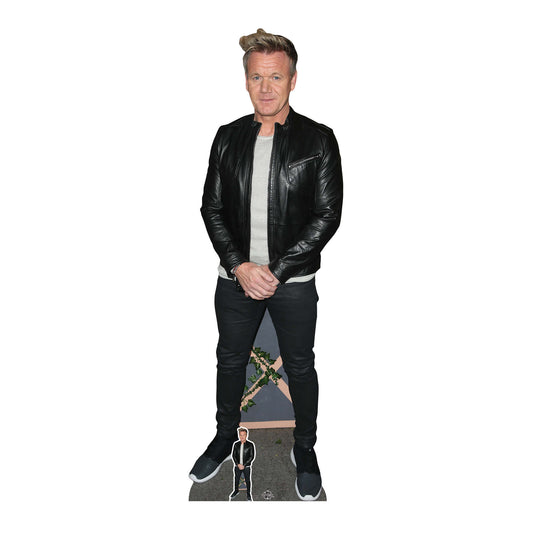 CS844 Gordon Ramsay Black Jacket Height 189cm Lifesize Cardboard Cut Out With Mini