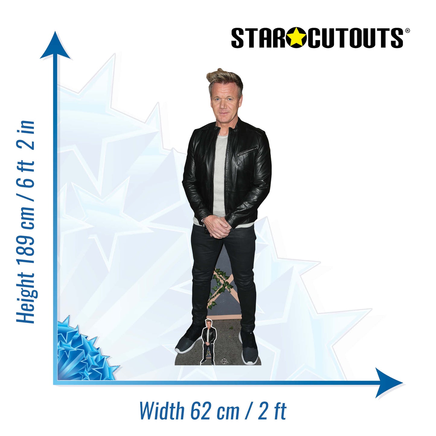 CS844 Gordon Ramsay Black Jacket Height 189cm Lifesize Cardboard Cut Out With Mini