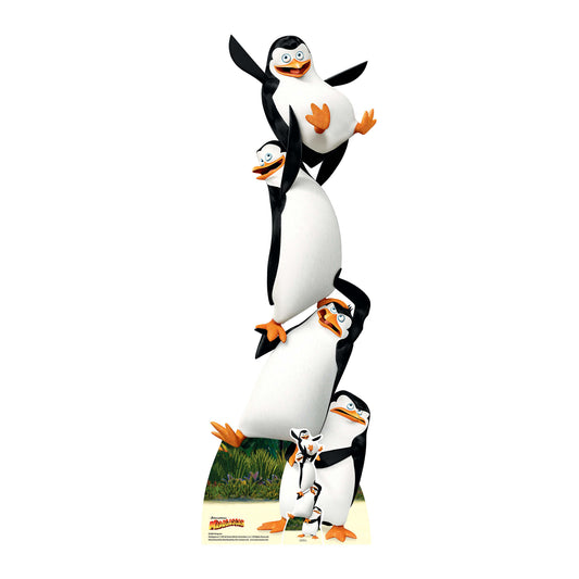 SC969 Madagascar Penguins Topsy Turvy Cardboard Cut Out Height 160cm