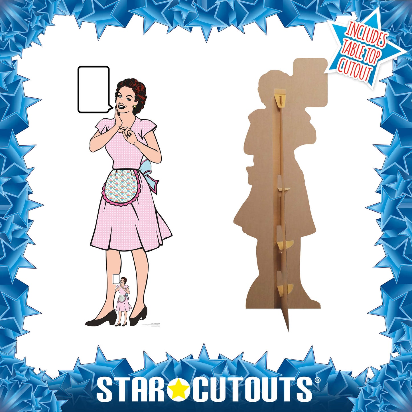 SC991 1940's Style Housewife Classic Cardboard Cut Out Height 184cm