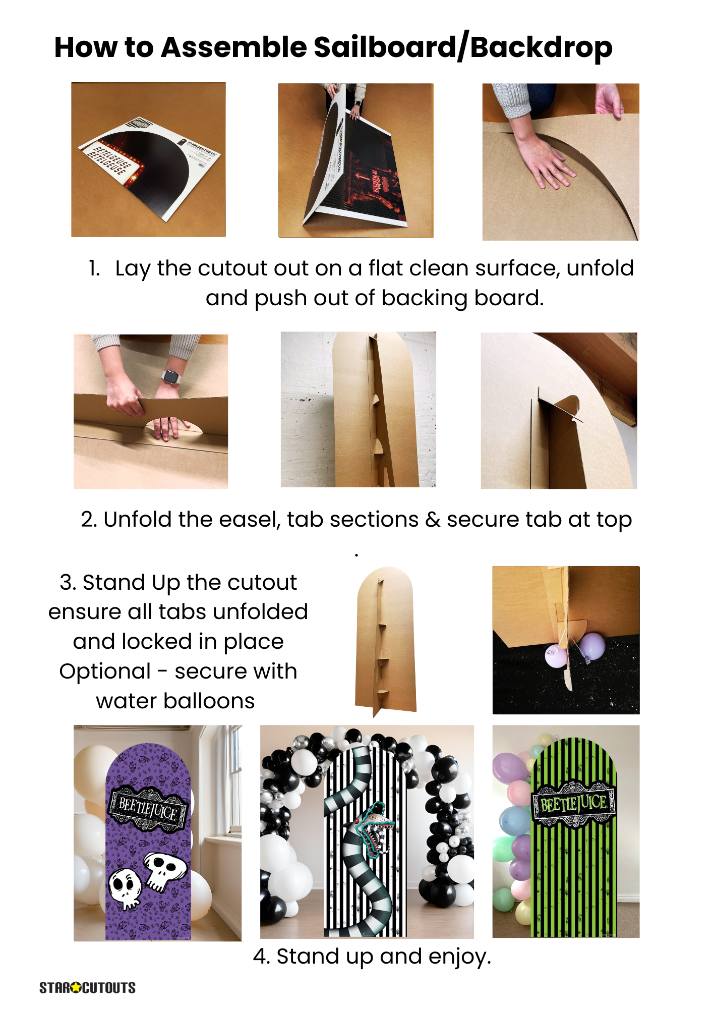 SC4662 Beetlejuice 1988 Purple Backdrop Cardboard Cut Out Height 185cm