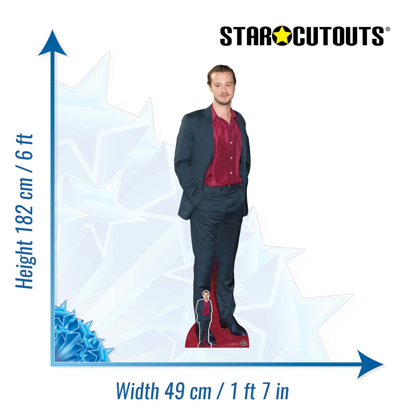CS1025 Joseph Quinn Height 182cm Lifesize Cardboard Cut Out With Mini