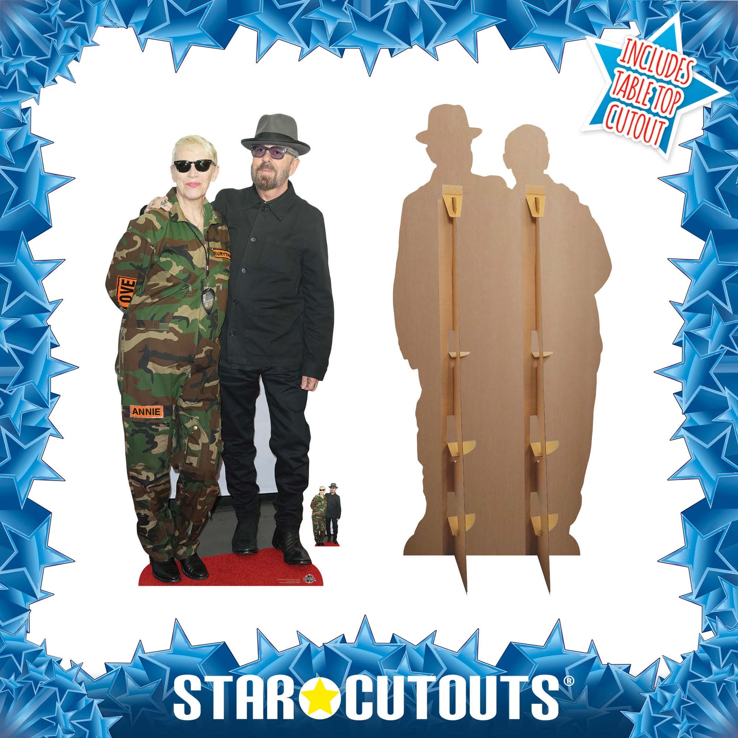 CS1033 Annie Lennox and Dave Stewart Height 184cm Lifesize Cardboard Cut Out With Mini