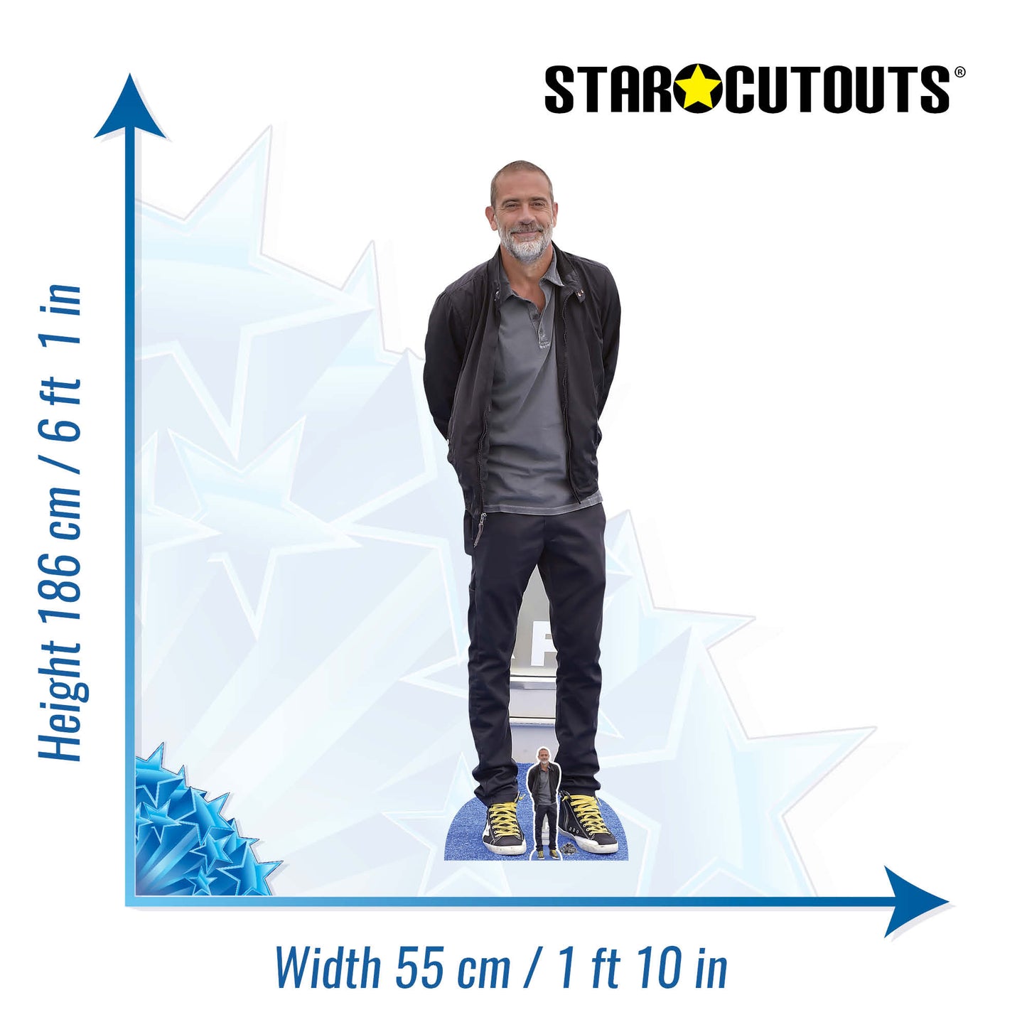 CS1058 Jeffrey Dean Morgan Height 186cm Lifesize Cardboard Cut Out With Mini