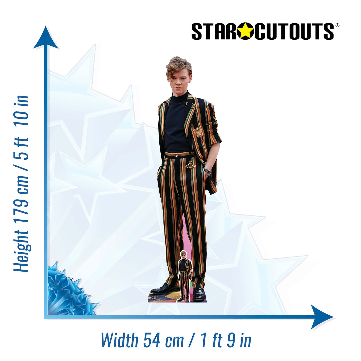 CS1150 Thomas Brodie-Sangster Height 179cm Lifesize Cardboard Cut Out With Mini