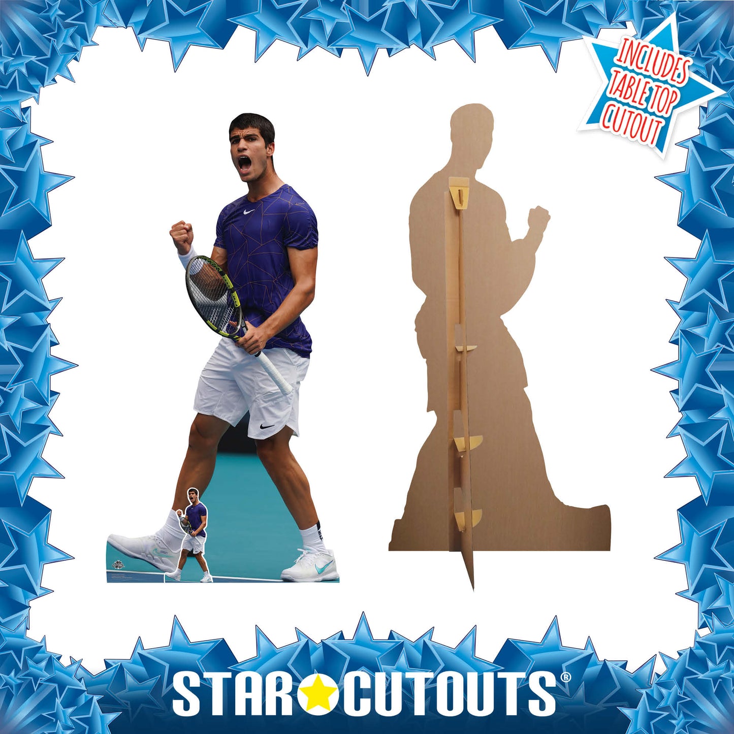 CS1165 Carlos Alcaraz Tennis Cardboard Cutout With Mini Height 185cm