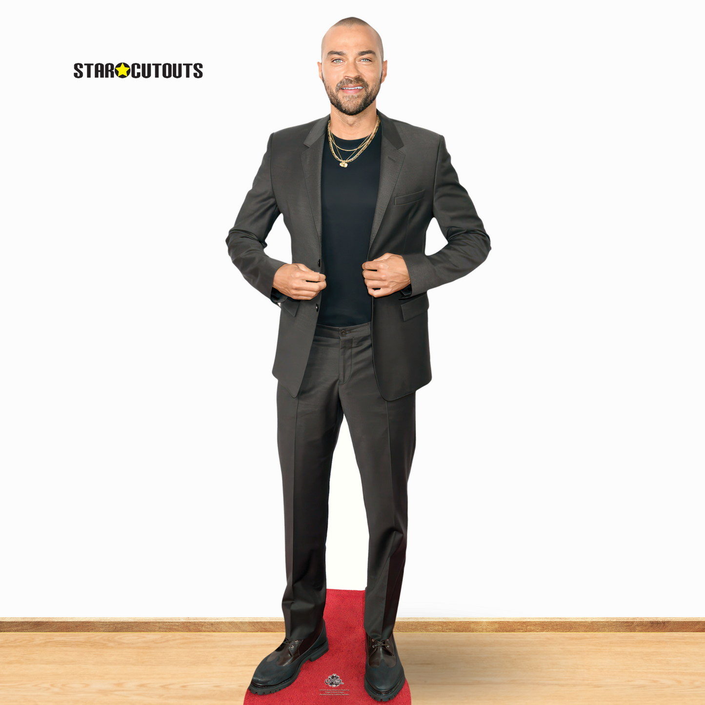 CS1219 Jesse Williams Black Suit Height 186cm Lifesize Cardboard Cut Out With Mini