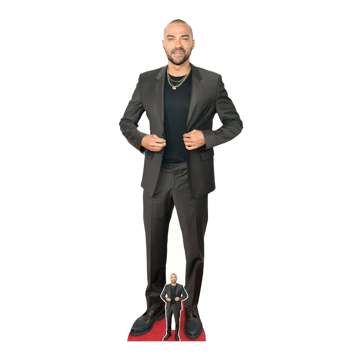 CS1219 Jesse Williams Black Suit Height 186cm Lifesize Cardboard Cut Out With Mini