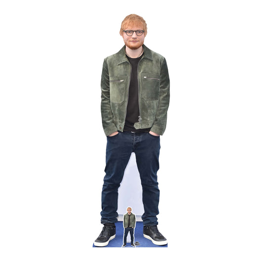 CS935 Ed Sheeran Green Jacket Height 174cm Lifesize Cardboard Cut Out With Mini
