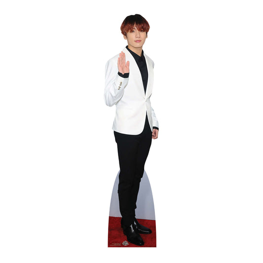 CS973 Jungkook Bangtan Boys White Jeon Jung-kook Waving Height 180cm Lifesize Cardboard Cut Out With Mini