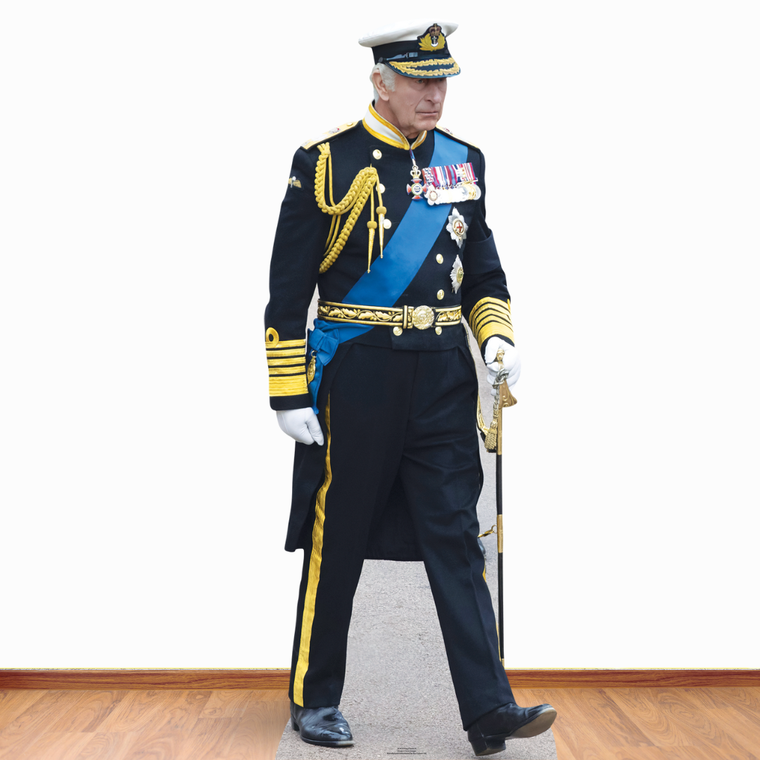 SC4410 King Charles Marching Royal Uniform Cardboard Cut Out Height 182cm