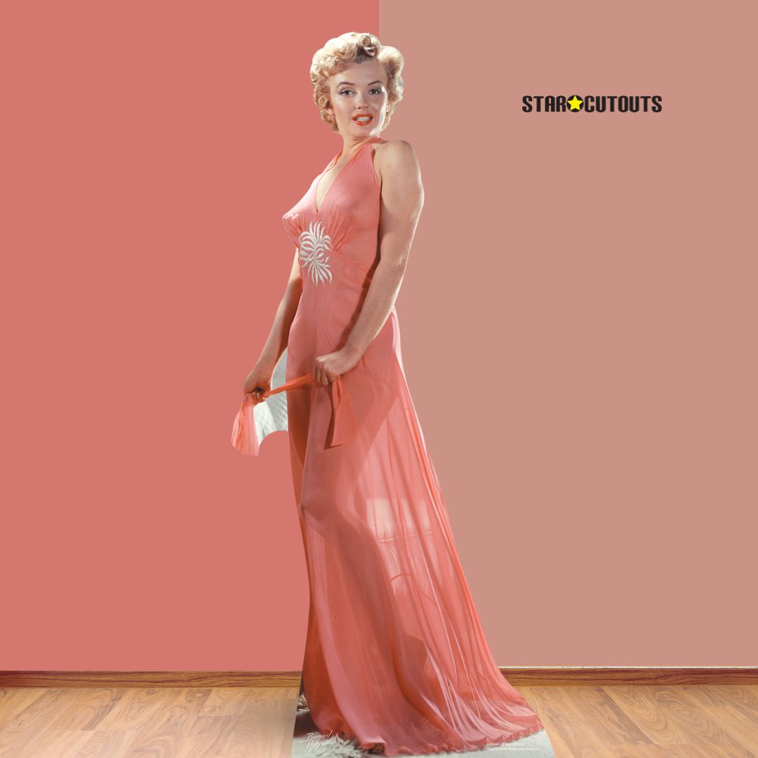 Marilyn Monroe Peach Night Gown Cardboard Cut Out Height 169cm