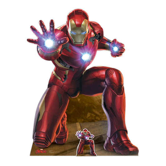 SC1410 Iron Man Triple Repulsor Beam Blast Comic Book Art Cardboard Cut Out Height 133cm