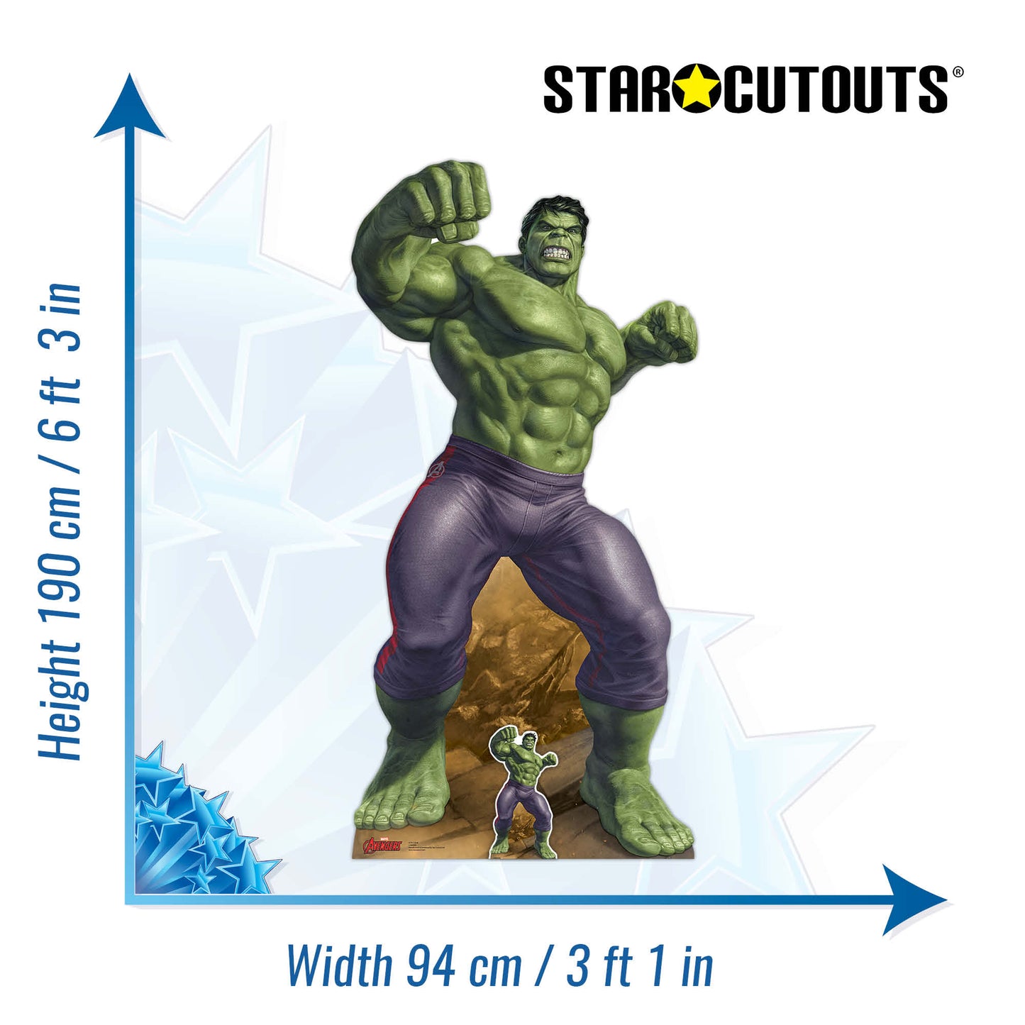 SC1413 The Incredible Hulk Comic Book Artwork Cardboard Cut Out Height 190cm