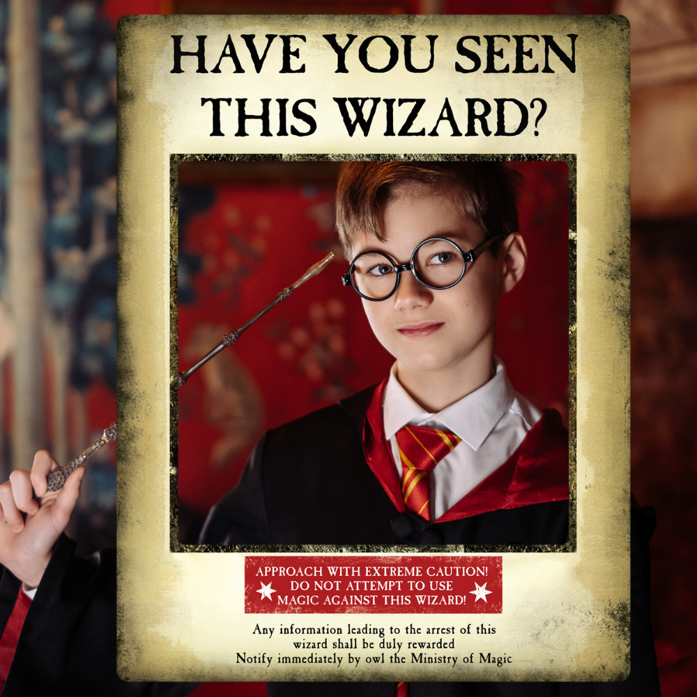 SC1419 Harry Potter Wanted Poster Gold Selfie Frame Height 87cm