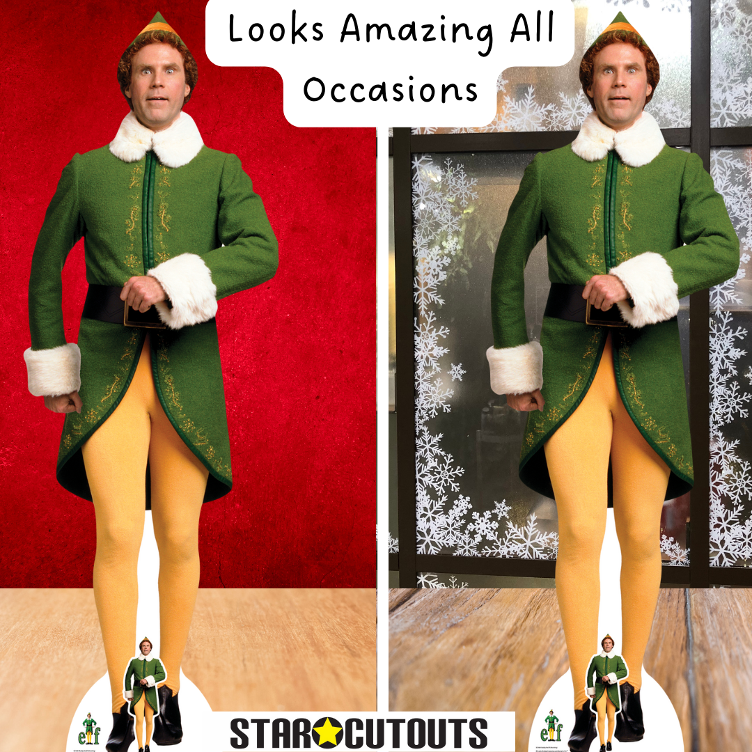 SC1688 Buddy the Elf Marching Cardboard Cut Out Height 188cm
