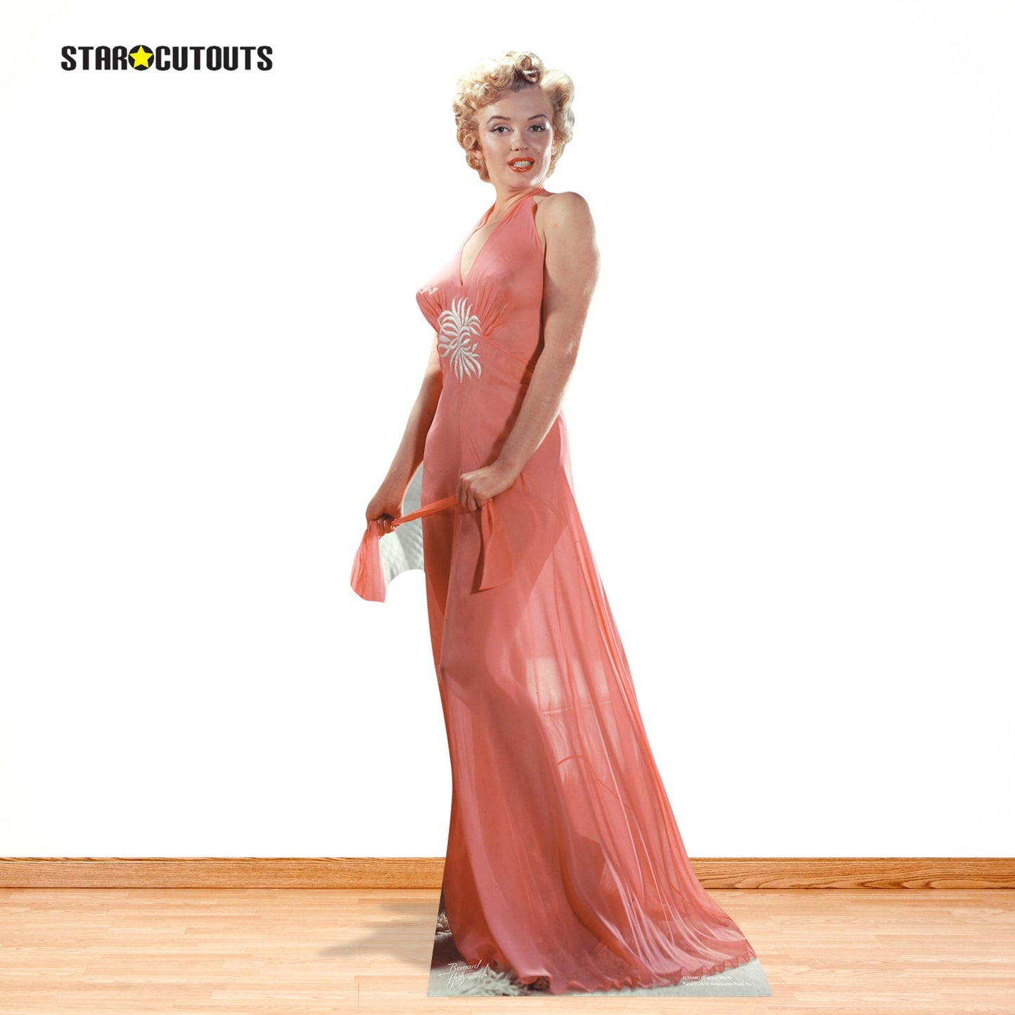 Marilyn Monroe Peach Night Gown Cardboard Cut Out Height 169cm