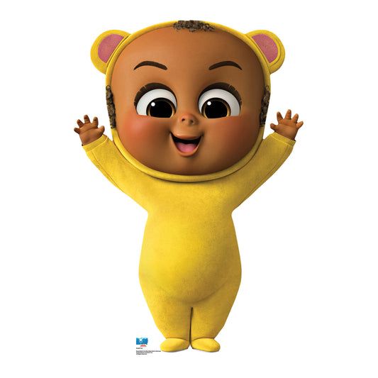 SC4037 Eric Yellow Bear Jumpsuit Cardboard Cut Out Height 89cm - Star Cutouts