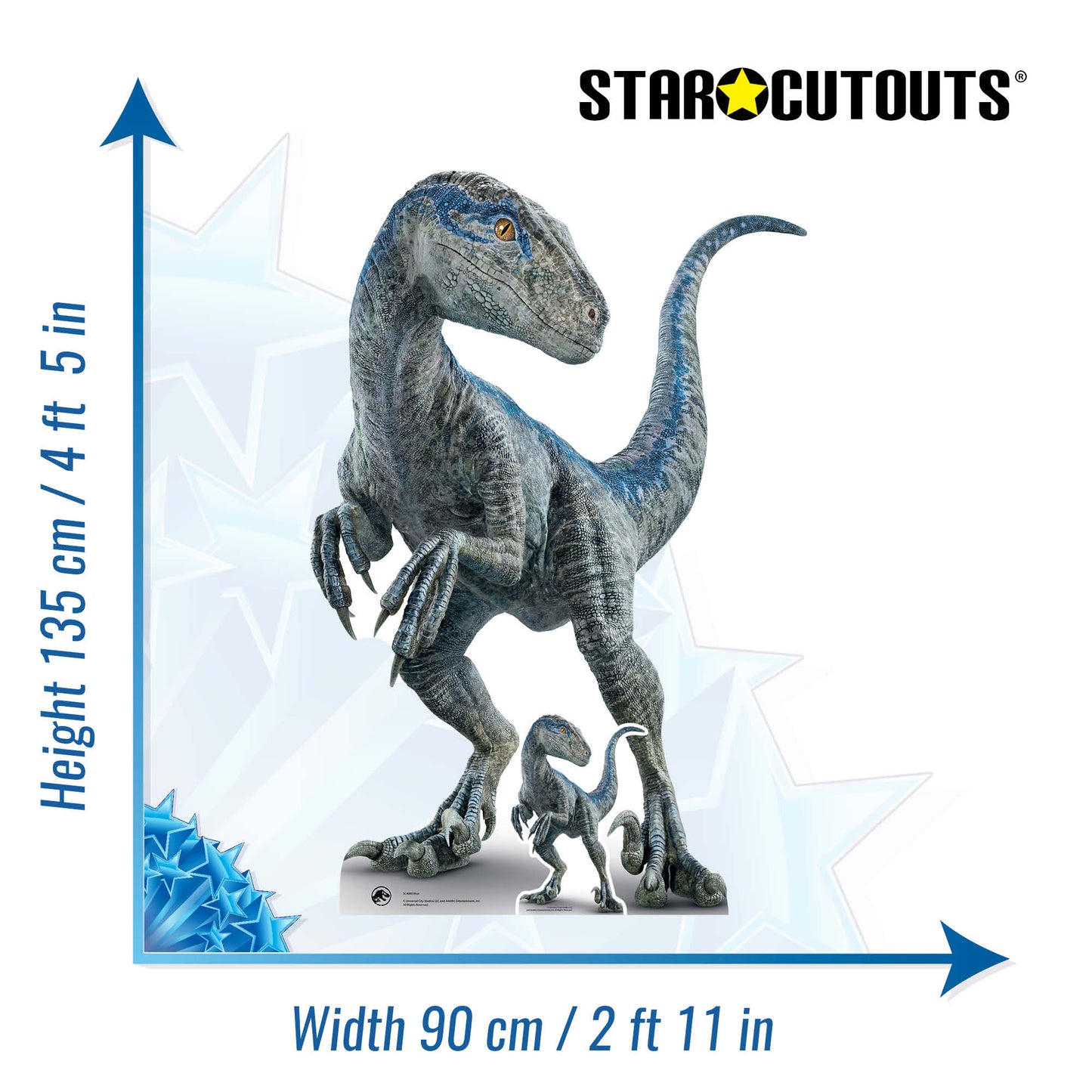 SC4080 Mother Blue - Raptor Jurassic World Dominion Cardboard Cut Out Height 135cm