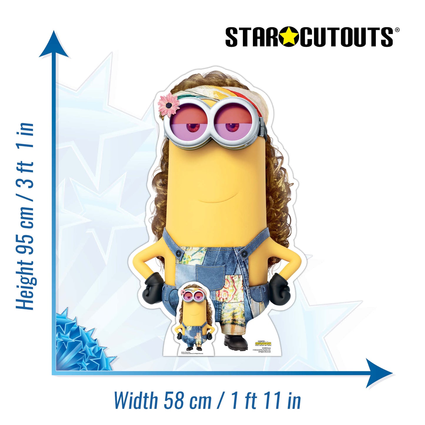 SC4090 Kevin Hippy Minions 2 Cardboard Cut Out Height 95cm