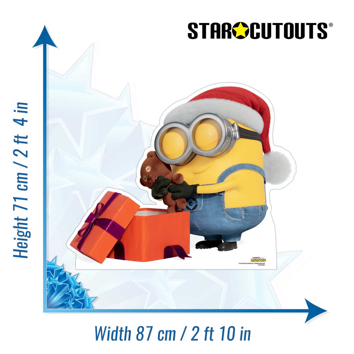 SC4182 Minion Bob Xmas Cardboard Cut Out Height 71cm - Star Cutouts