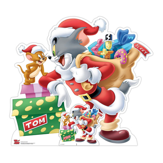 SC4193 Tom and Jerry Merry Christmas Cardboard Cut Out Height 81cm