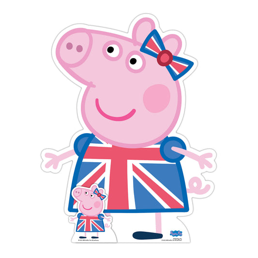 SC4241 Peppa Pig Union Jack Cardboard Cut Out Height 90cm