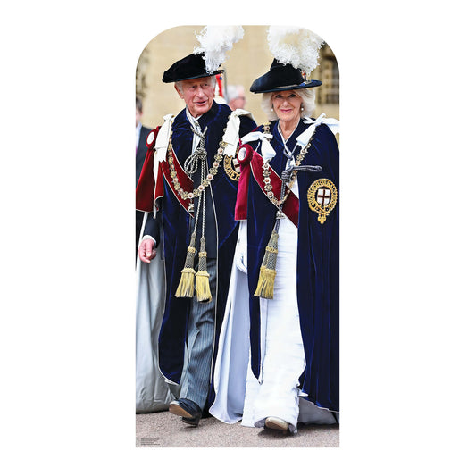SC4270 King Charles and Camilla - Order of the Garter Stand In Cardboard Cut Out Height 193cm