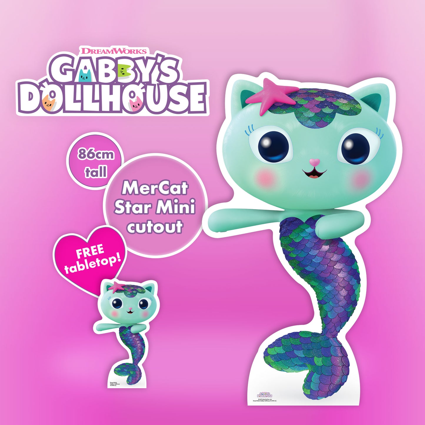 SC4275 MerCat Gabby's Dollhouse Star Mini Cardboard Cut Out Height 86cm