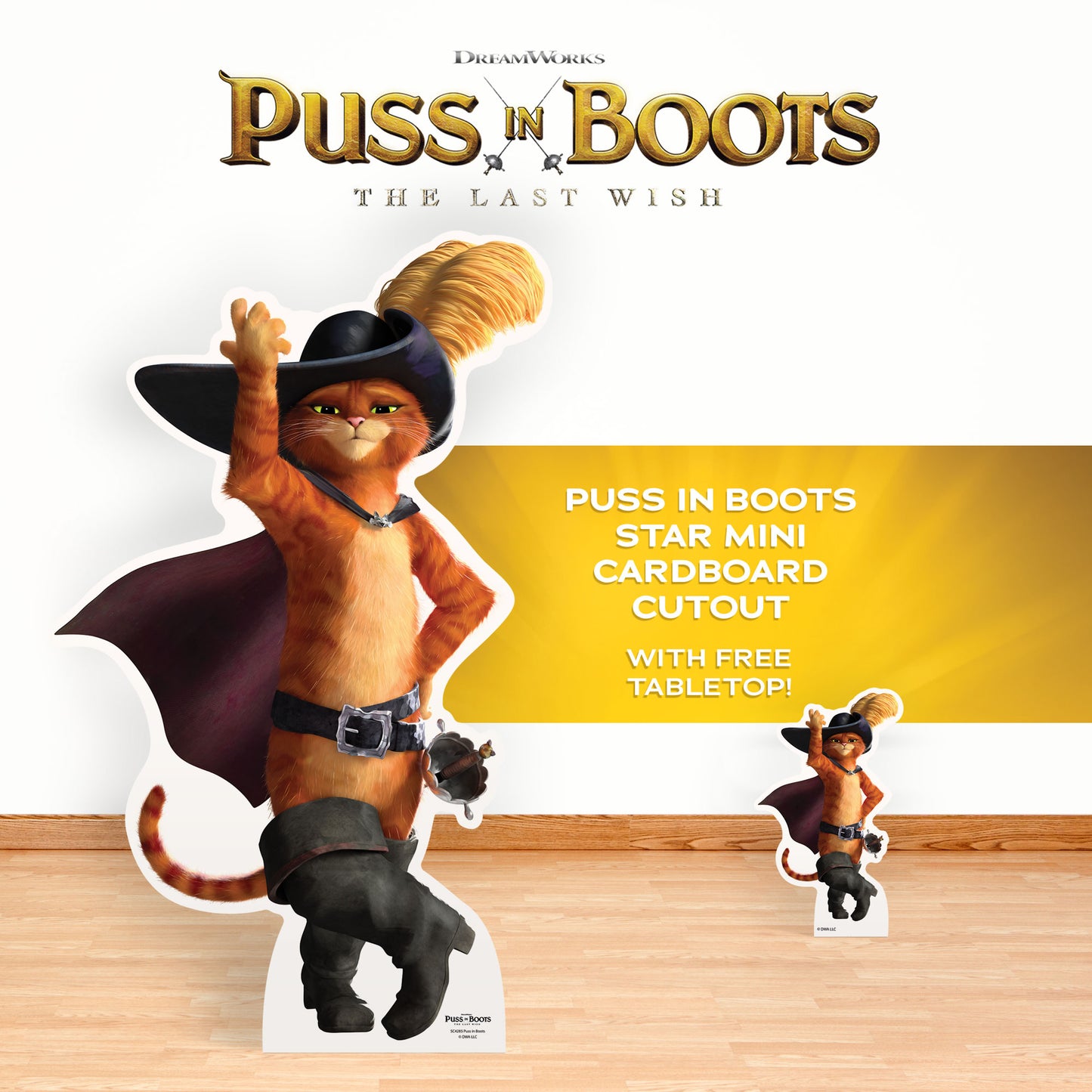 SC4285 Puss In Boots pose Ole Star Mini Cardboard Cut Out Height 94cm