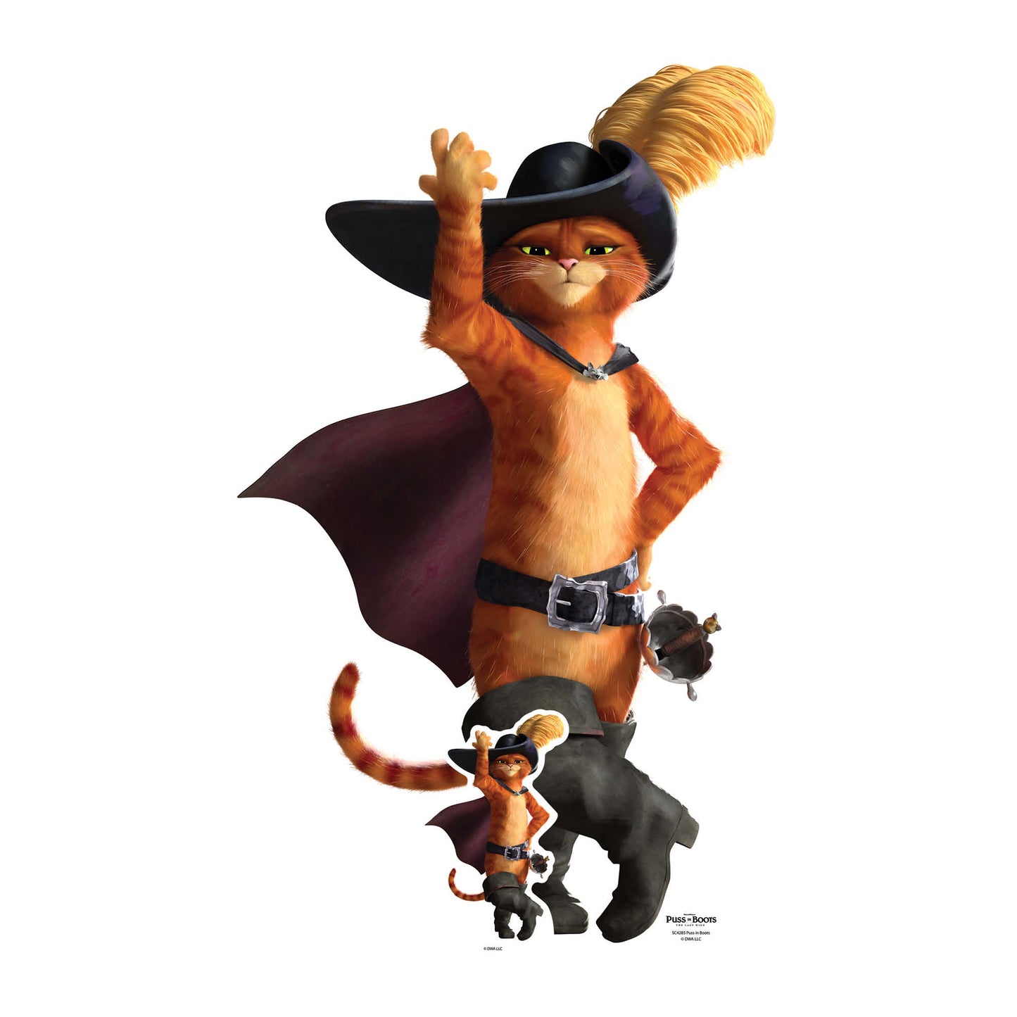 SC4285 Puss In Boots pose Ole Star Mini Cardboard Cut Out Height 94cm