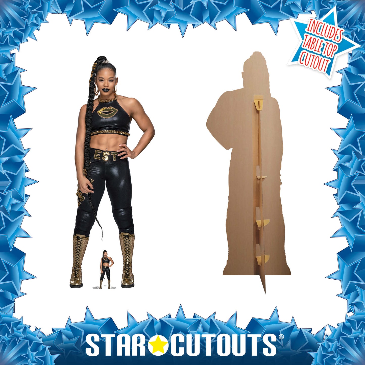 SC4313 Bianca Belair Black Outfit EST WWE Cardboard Cut Out Height 176cm