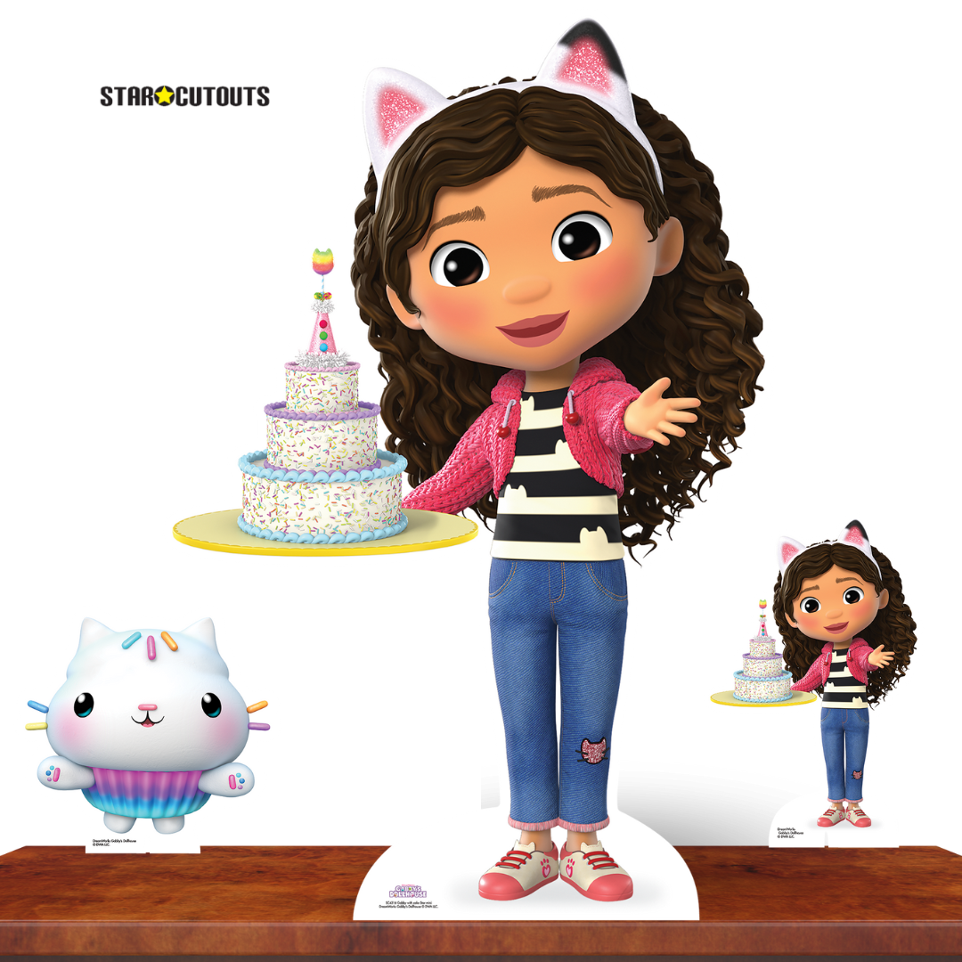 SC4316 Gabby with Cake Gabby's Dollhouse Star Mini Cardboard Cut Out Height 95cm
