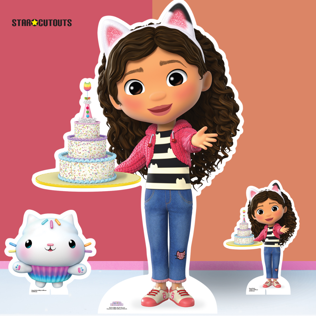 SC4316 Gabby with Cake Gabby's Dollhouse Star Mini Cardboard Cut Out Height 95cm