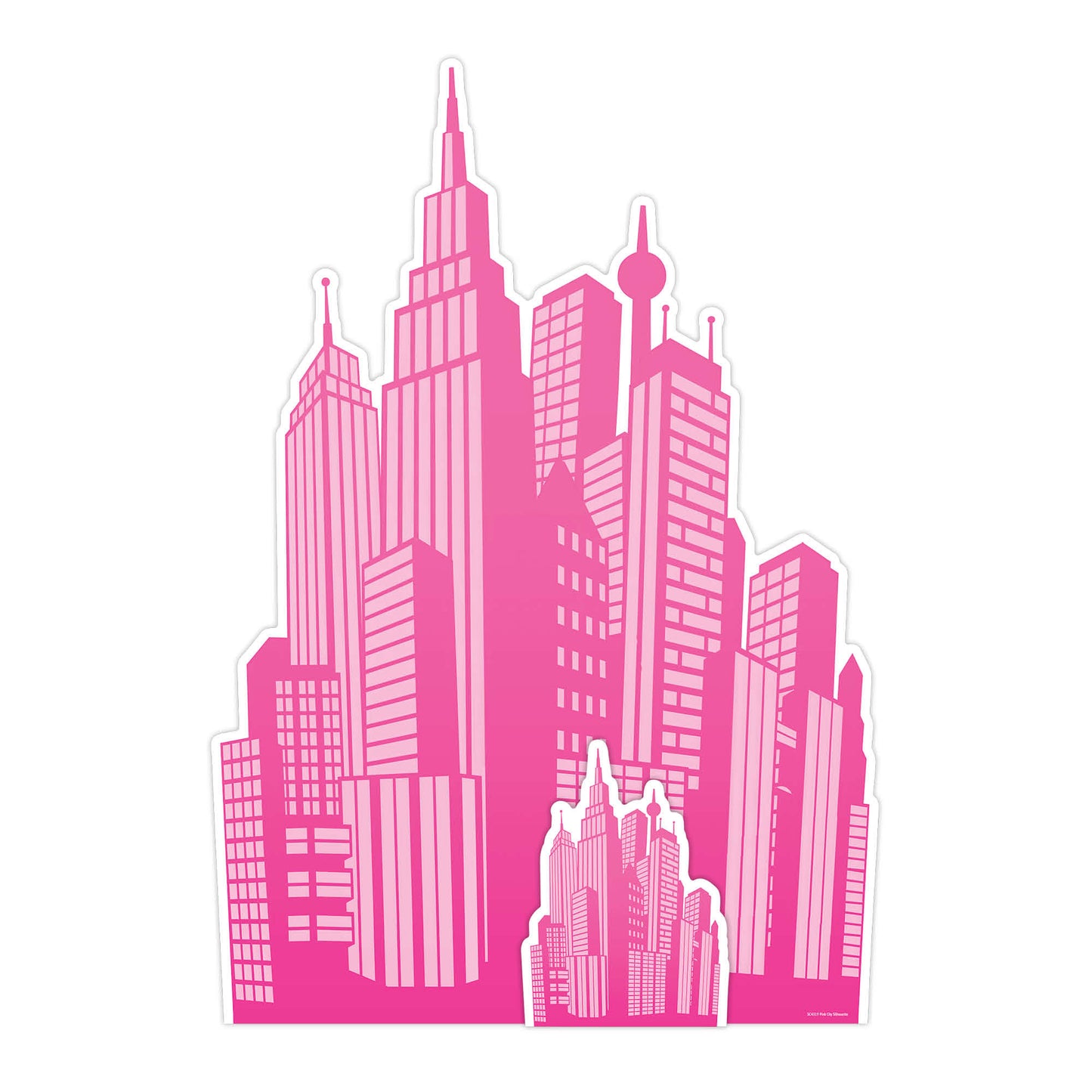 SC4319 Pink City Printed Silhouette Cardboard Cut Out Height 133cm