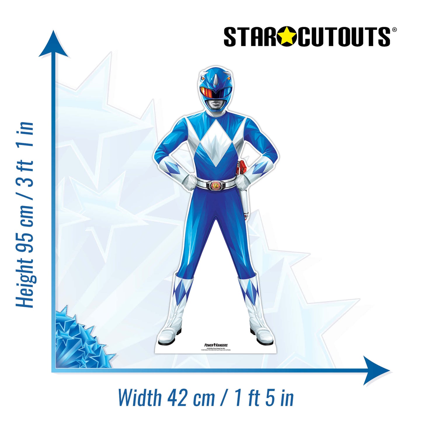 SC4340 Power Ranger Blue Star-Mini Cardboard Cut Out Height 95cm