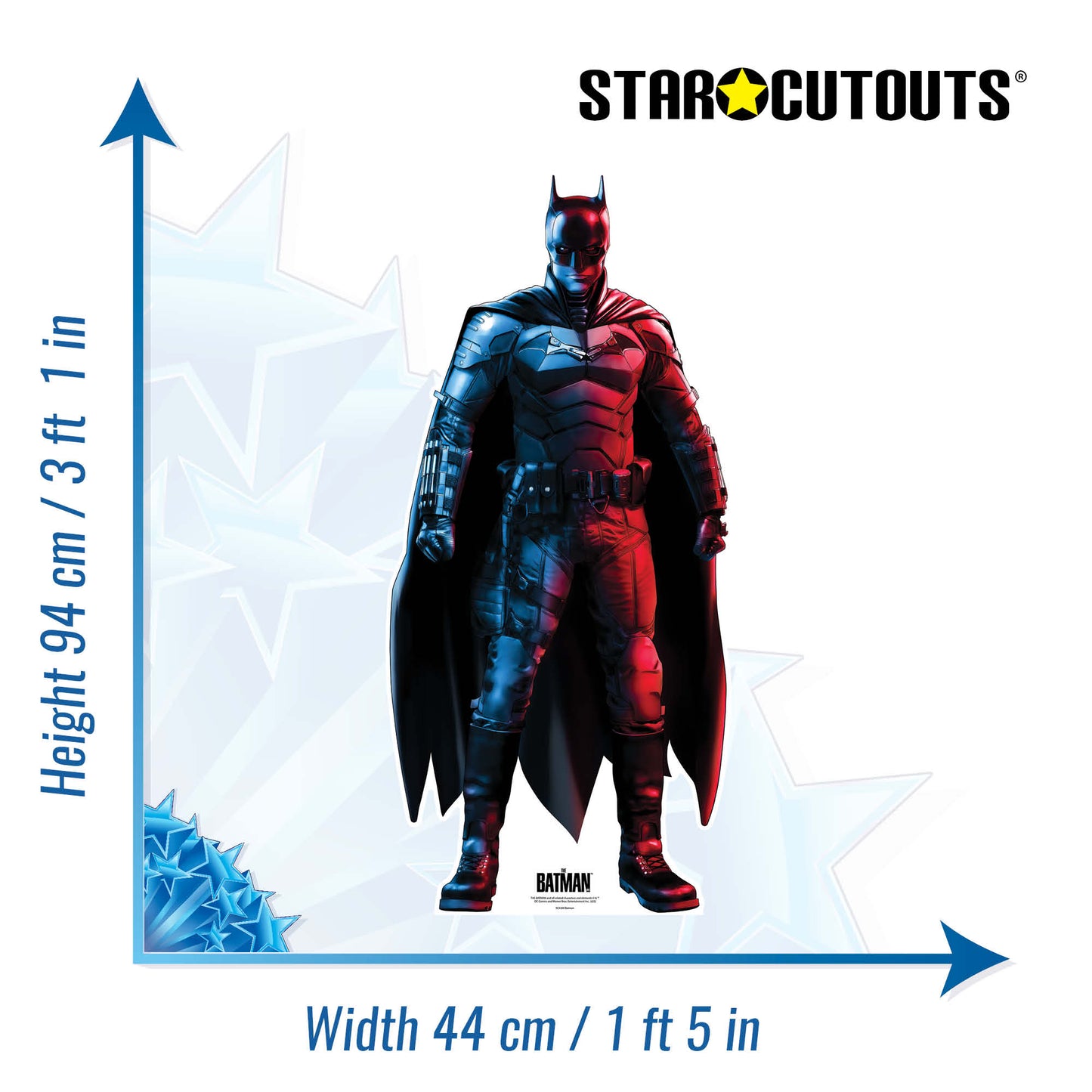 SC4350 Batman Star-Mini Red Blue Robert Pattinson Greatest Superhero Cardboard Cut Out Height 94cm