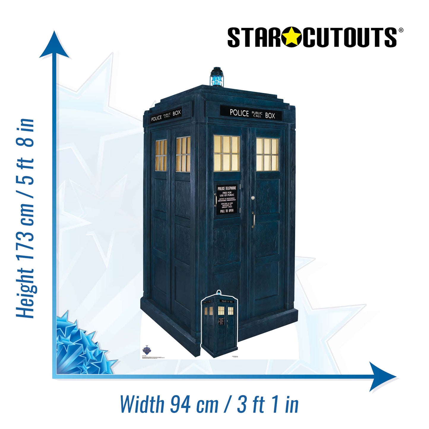 SC4391 TARDIS Police Box Doctor Who Cardboard Cut Out Height 173cm