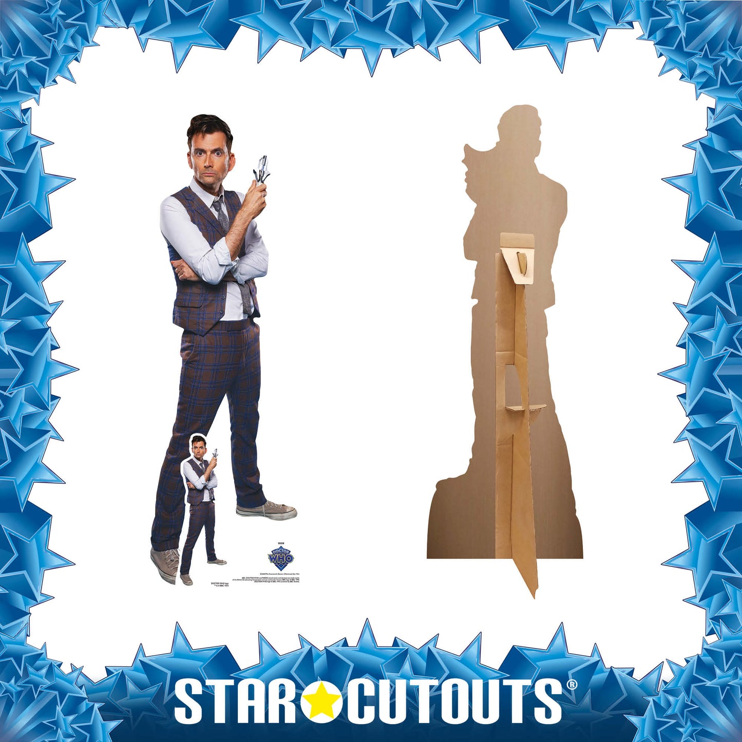 SC4433 14th Doctor Who Waistcoat Star Mini David Tennant Cardboard Cut Out Height 93cm