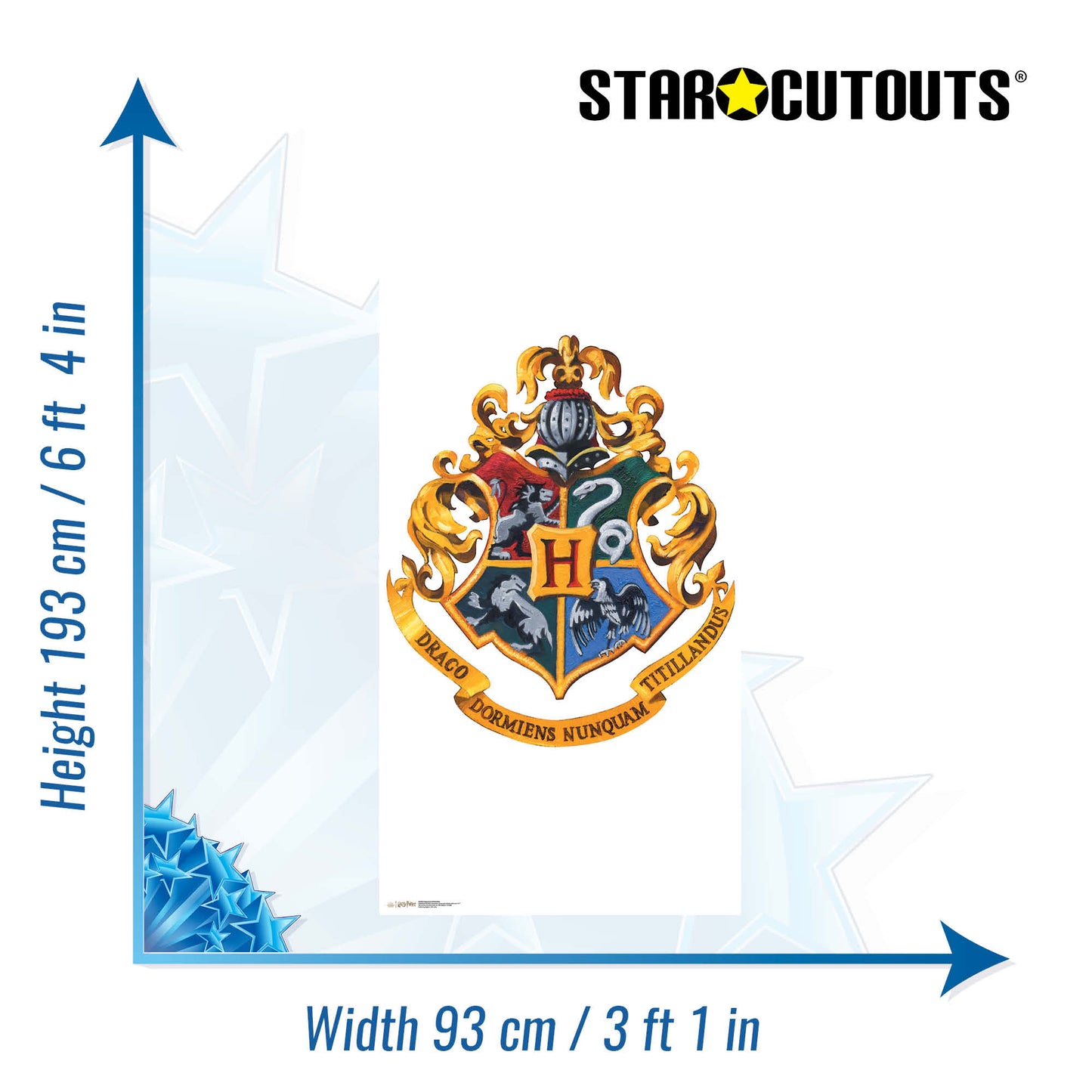SC4450 Hogwarts Crest  Backdrop -  Sailboard Harry Potter Cardboard Cut Out Height 193cm