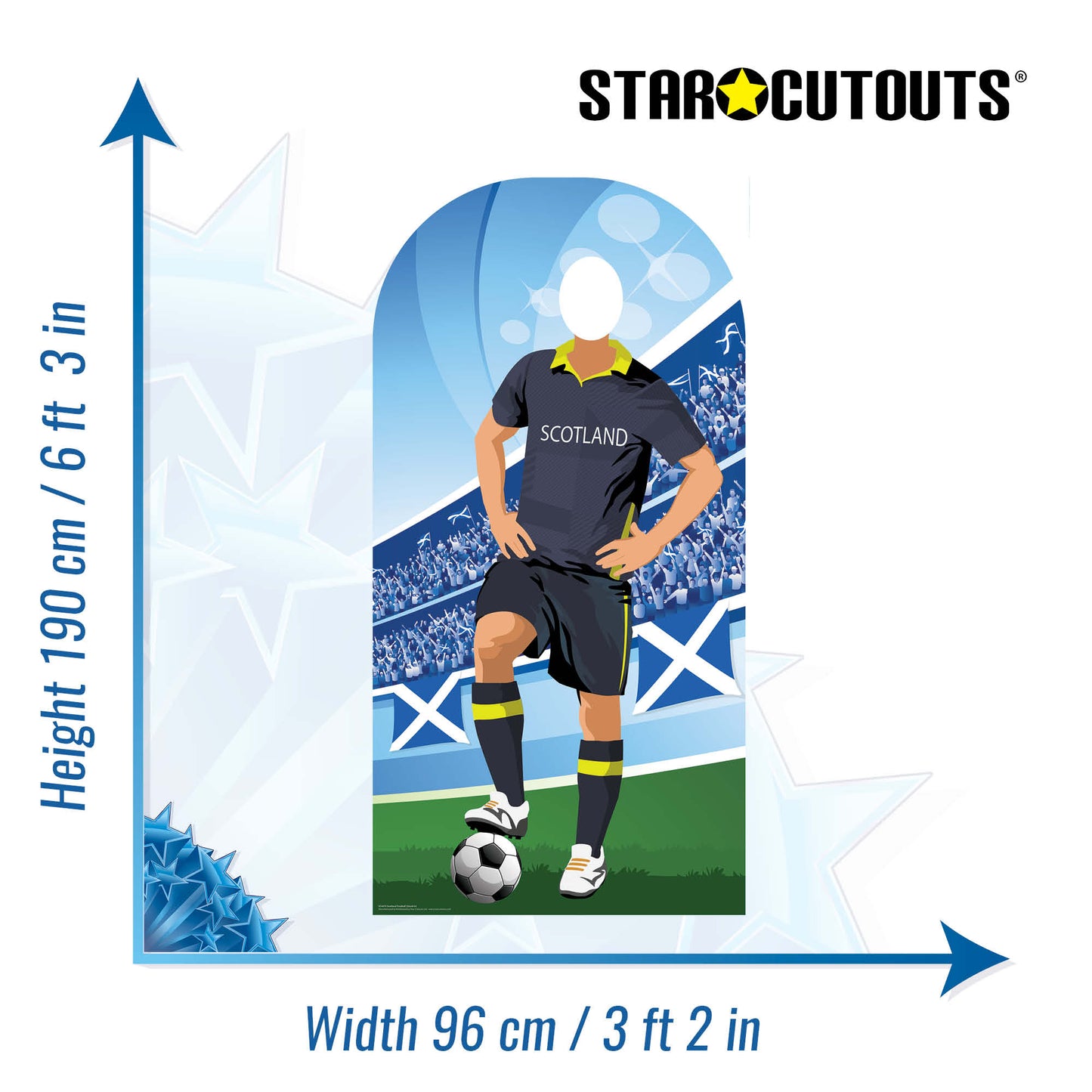 SC4470 Scotland Football Stand-In Cardboard Cut Out Height 190cm