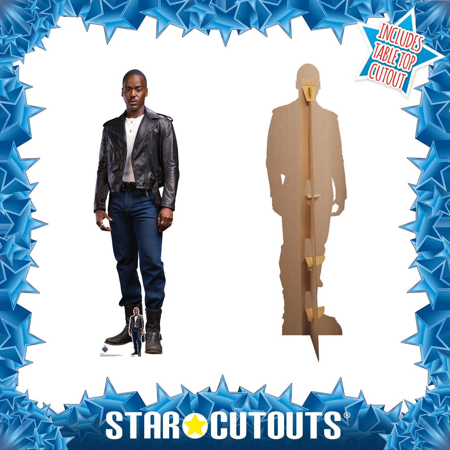 SC4490 Fifteenth Doctor Ncuti Gatwa Doctor Who Black Leather Jacket Cardboard Cut Out Height 175.00cm