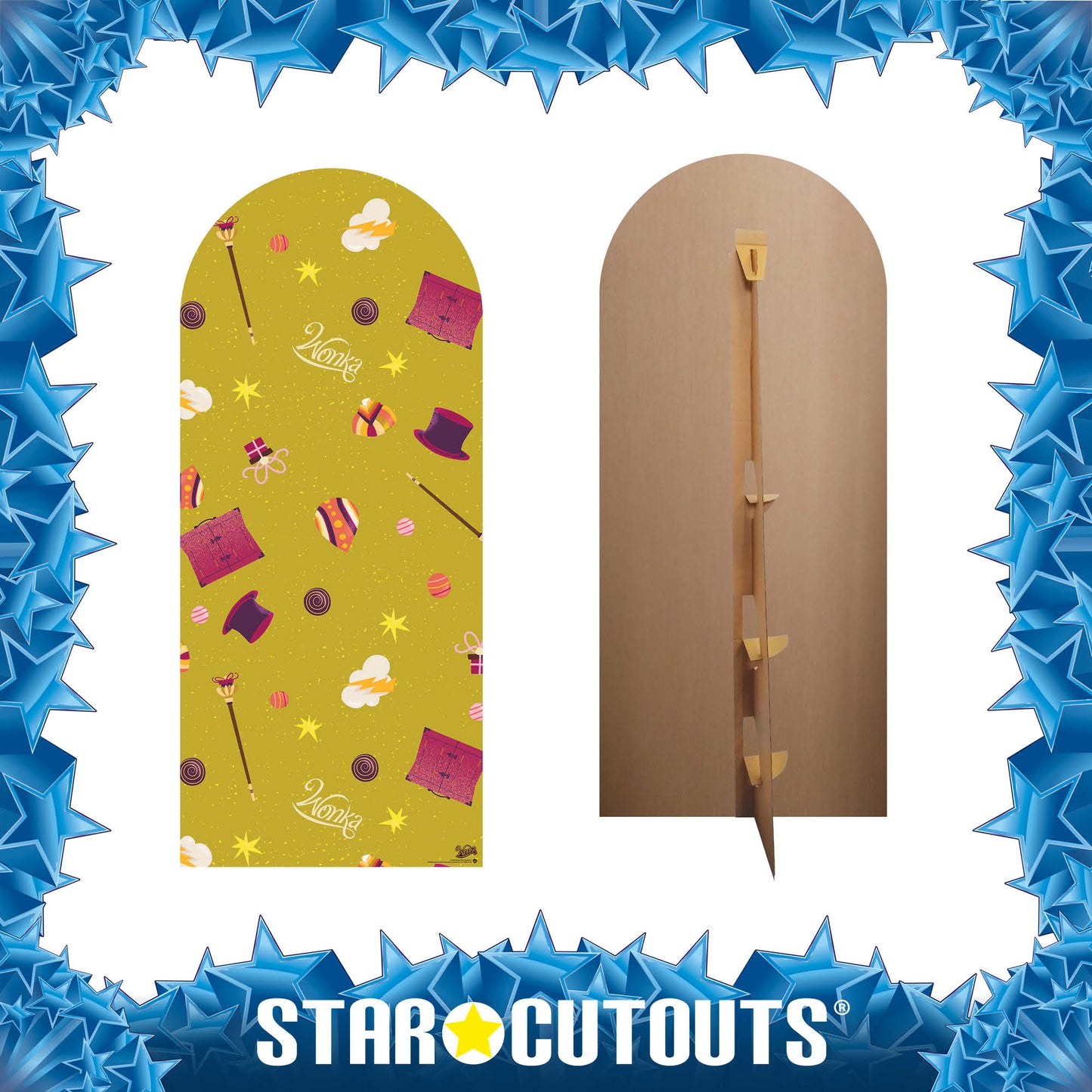 SC4494 Wonka Gobstopper Green & Yellow Backdrop Single Cardboard Cut Out Height 185cm