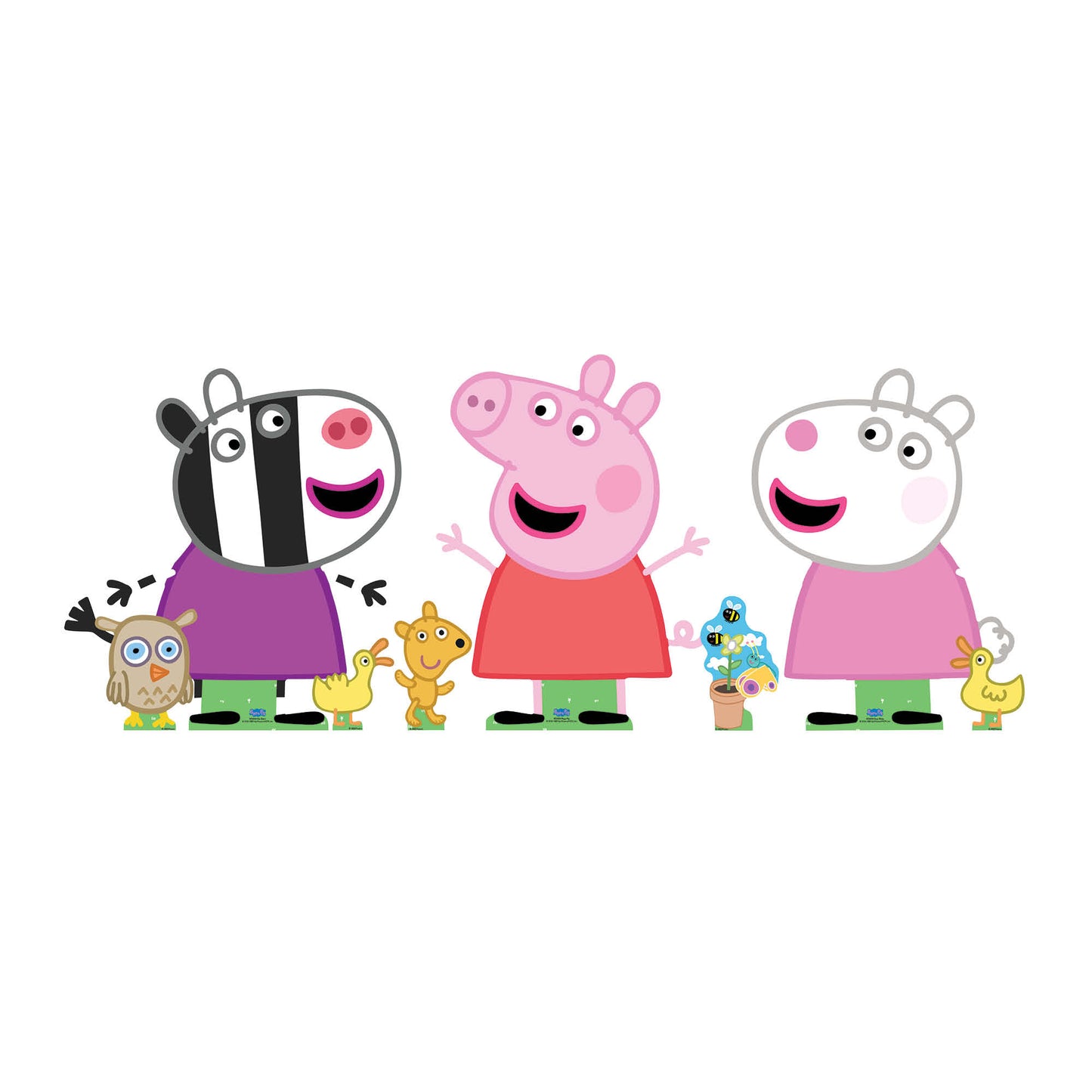 SC4523 Peppa, Zoe and Suzy Cardboard Cutout Decoration Multi Pack Height 62cm