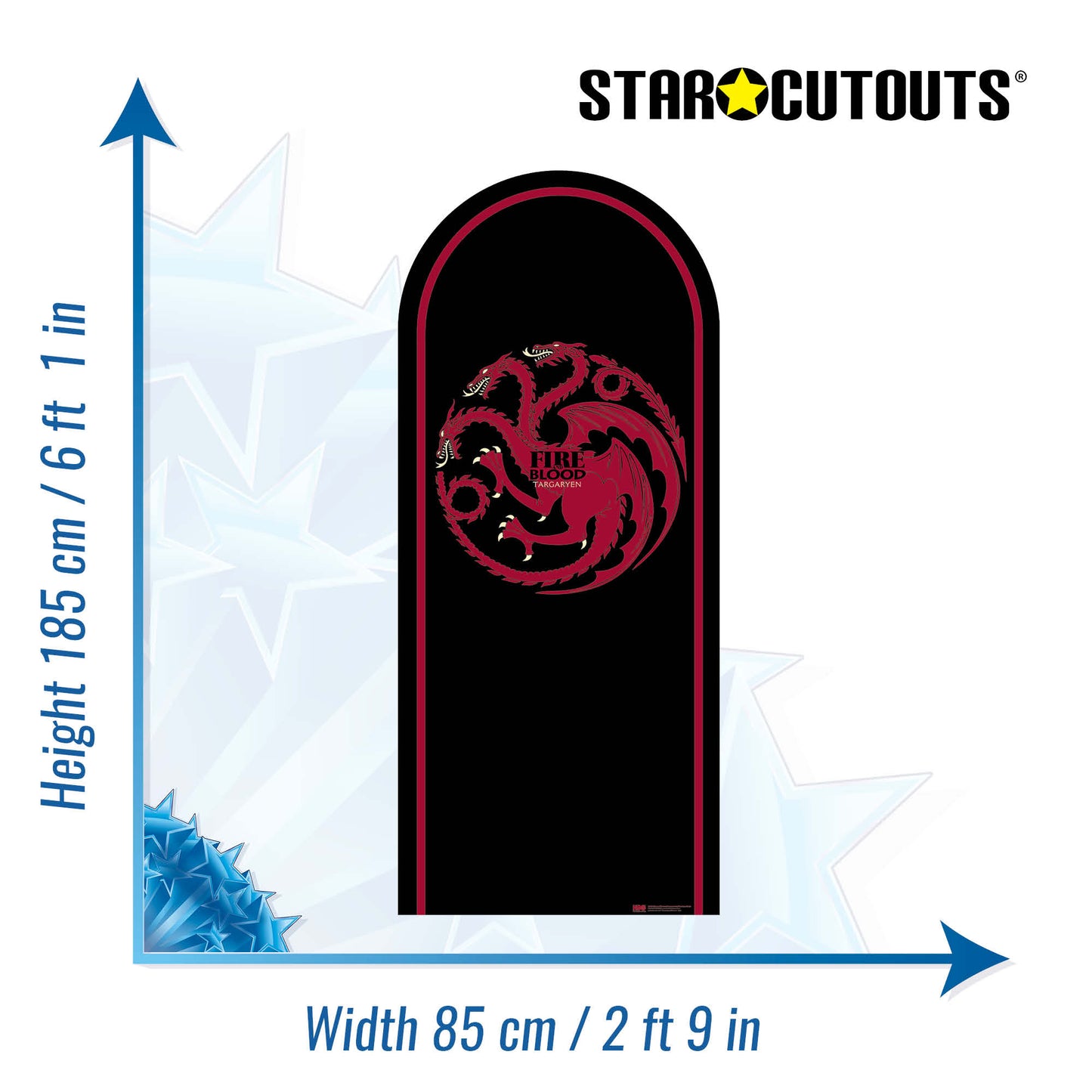 SC4540 Game of Thrones Targaryan Motif Sigil Backdrop Cardboard Cut Out Height 185cm